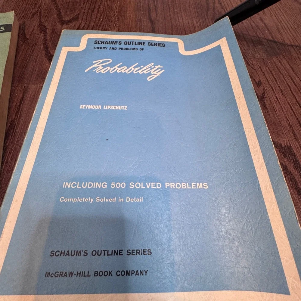 Vintage Schaums Outline‎ Theory Books Lot Problems Probability Strength Vector
